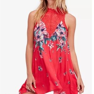 Free People Red Floral Dress